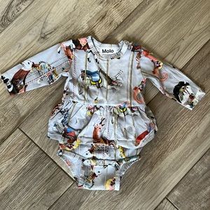 Molo baby girl carousel long sleeve onesie 6m